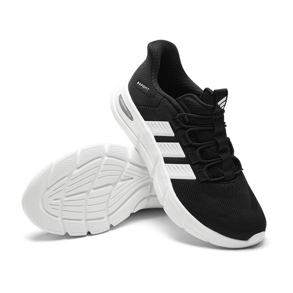 Adidas Cloudfoam Cushioning Breathable Lightweight Low top Walking Shoes Unisex Black White KJ5916