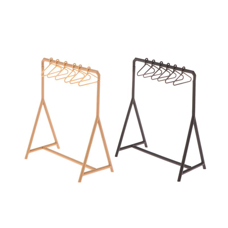 1/12 Dollhouse Clothes Rack Garment Organizer Hangers Set Dollhouse Mini Furniture Decoration Dolls House Accessories