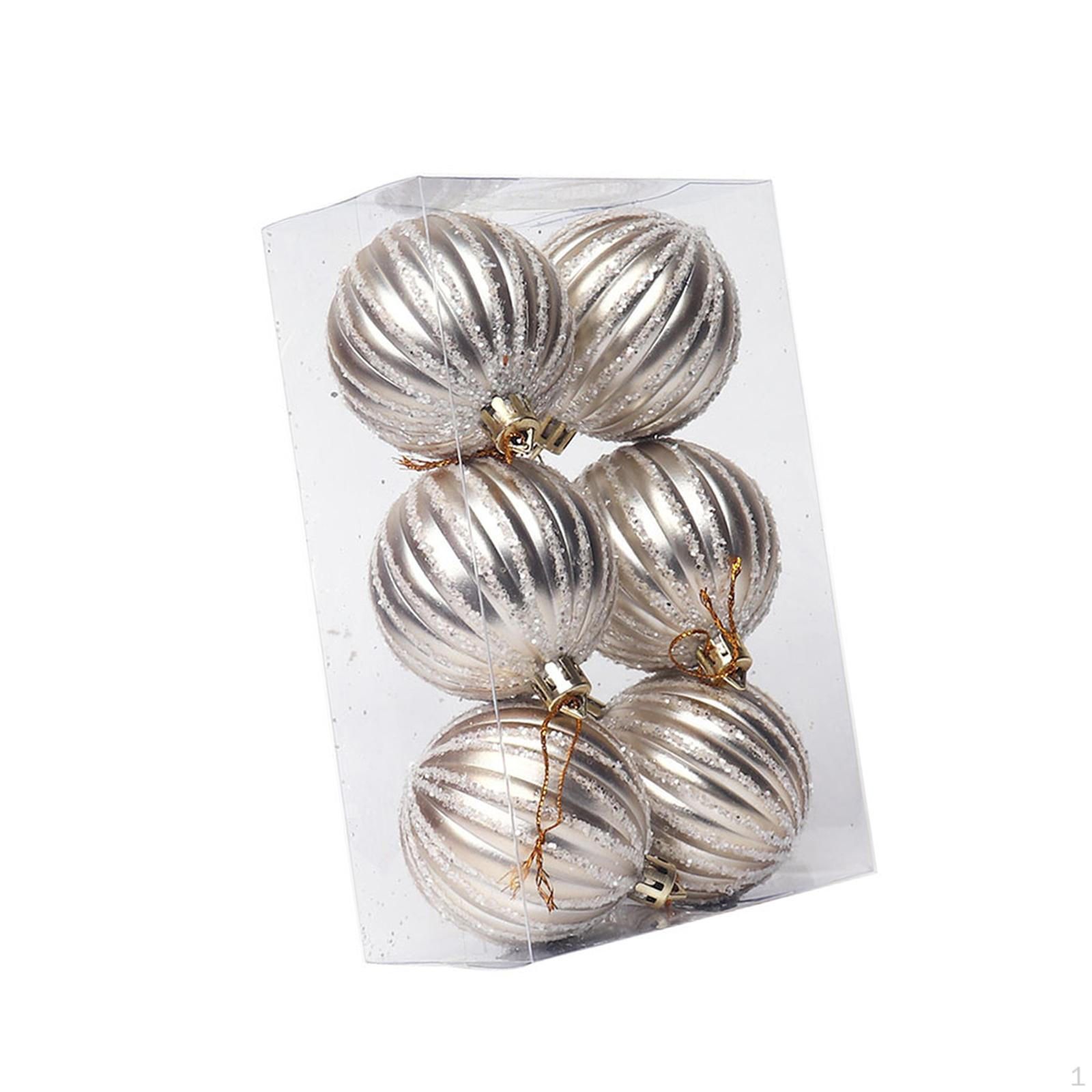 

6 шт. Рождественские шары, украшения для елки, 6 см/2,36 для свадьбы Champagne Gold