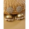Antique Gold Tone Kundan Embellished Jhumki Earring For Women