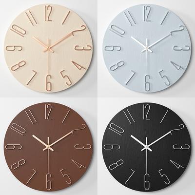 12" Fashion Wall Clocks Silent Non-ticking Round Alarm Clock For Home Bedroom Living Room Office Decoration
