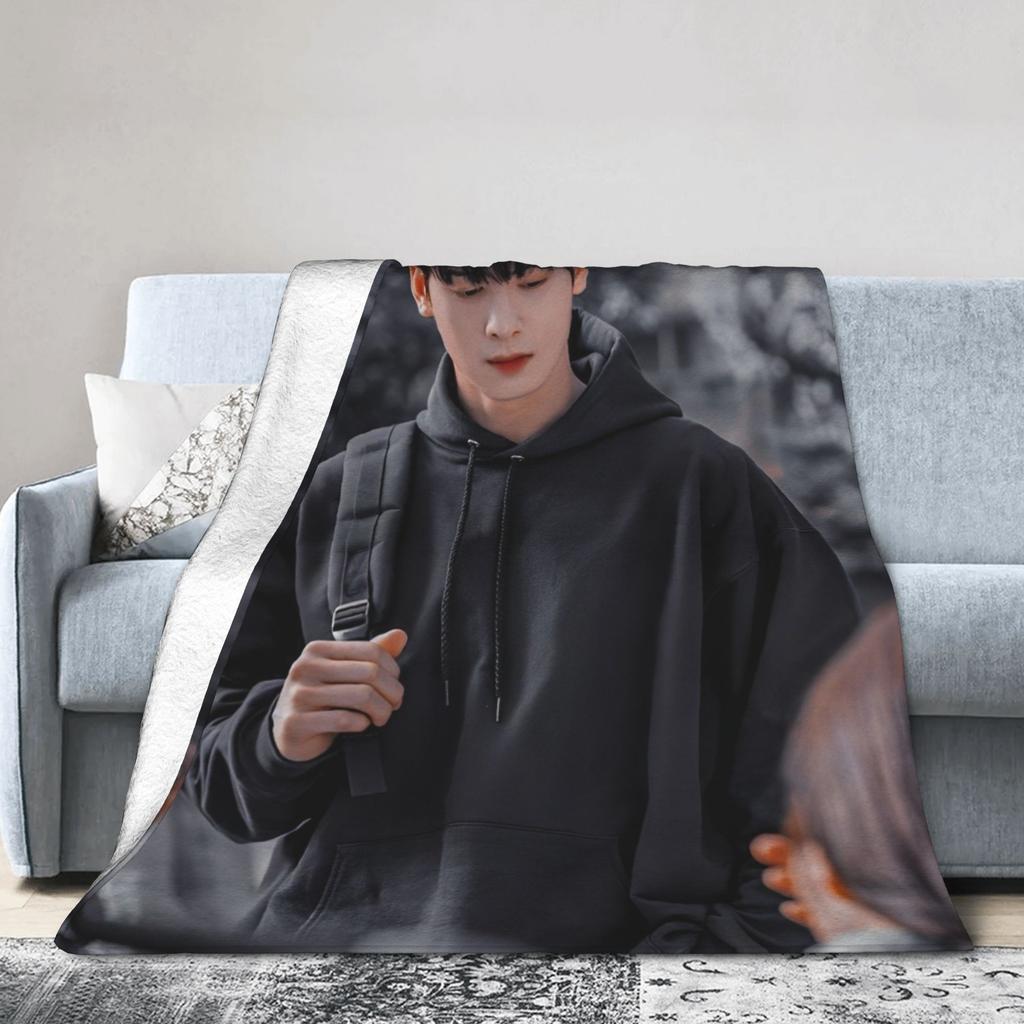 True Beauty Series Hwang in Youp Cha EunWoo Fleece Blanket Customized Throw Blanket for Bed Sofa Couch 125*100cm Bedspread