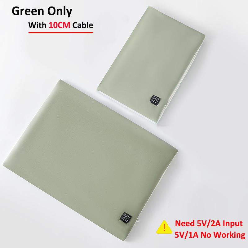 

Грелка для рук USB Электрический обогрев Теплые перчатки для дома Зимний карман для рук с подогревом Многоразовый моющийся карман для рук с подогревом зелёный