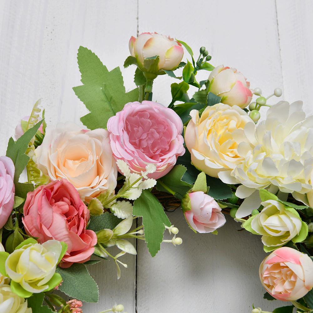 Artificial Peony Wreath Garland Rattan Home Decor Wedding Flower Door Decoration Table Centerpieces for Home And Wedding