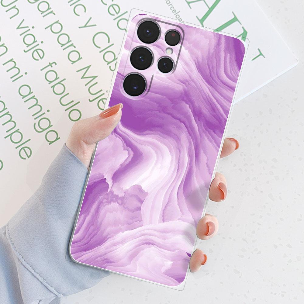 For Samsung S22 Ultra Case S22 Plus Watercolor Marble Transparent Case For Samsung GalaxyS22 Ultra S22Plus Cover Silicone Bumper