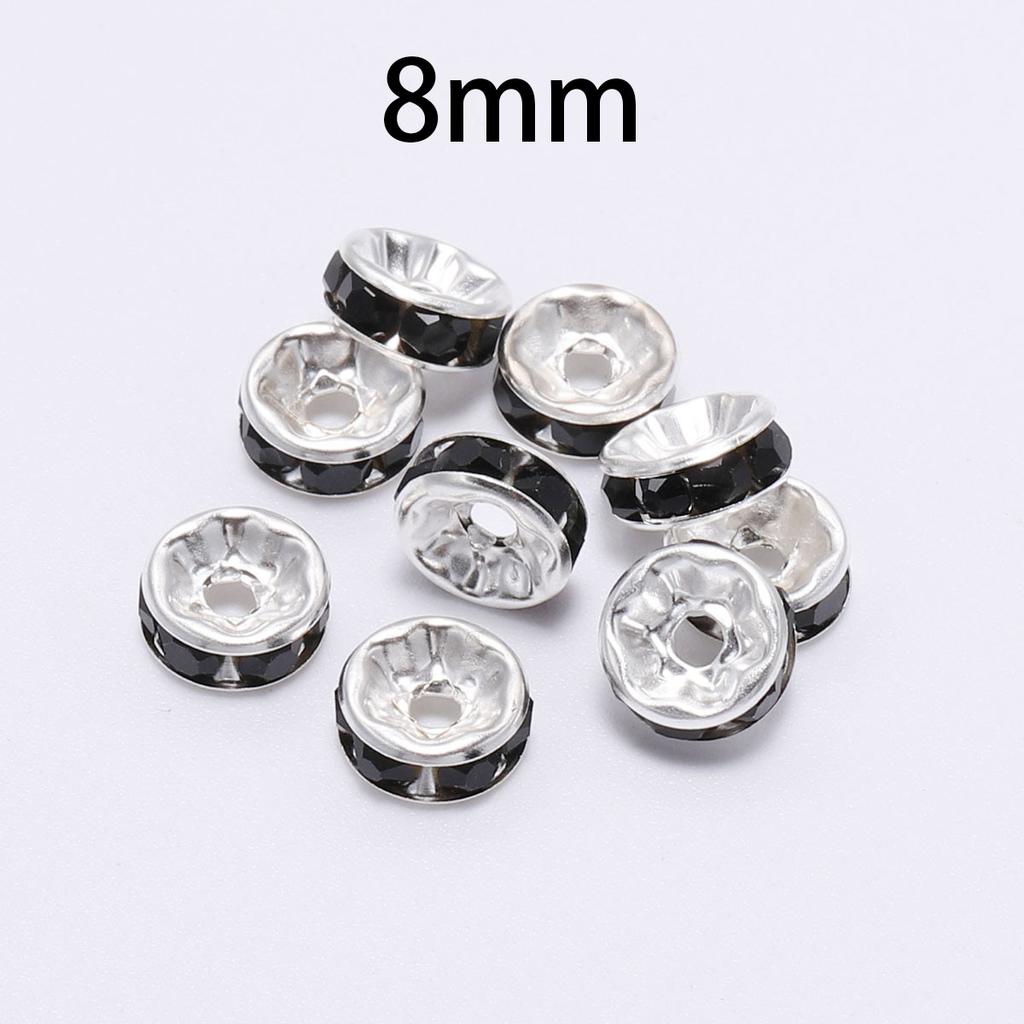 50 stk/parti 8 mm Strass Rondeller Krystallperler Løse Avstandsperler Charms for DIY Håndlaget Smykketilbehør Produksjonsmateriell