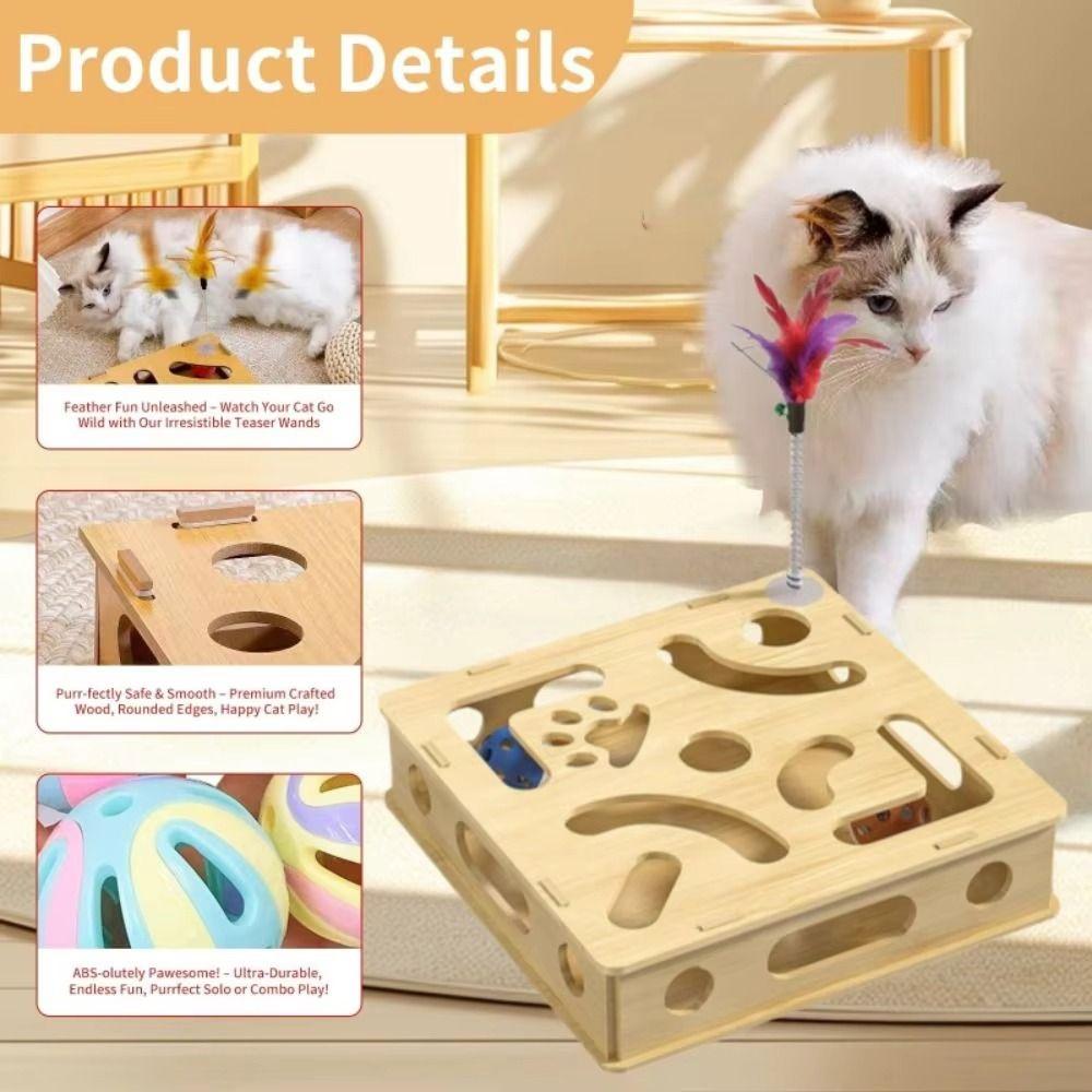 Detachable Interactive Cat Puzzle Box Creative Cat Exercise Toy Cat Teasing Box  Cat Supplies
