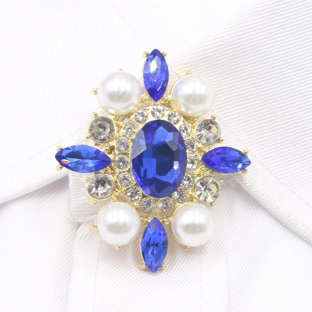 New 1pcs35 * 40MM Pearl Water Diamond Glass French Shirt Cufflink Set DIY Simple Cufflink Wedding Clothing Accessories