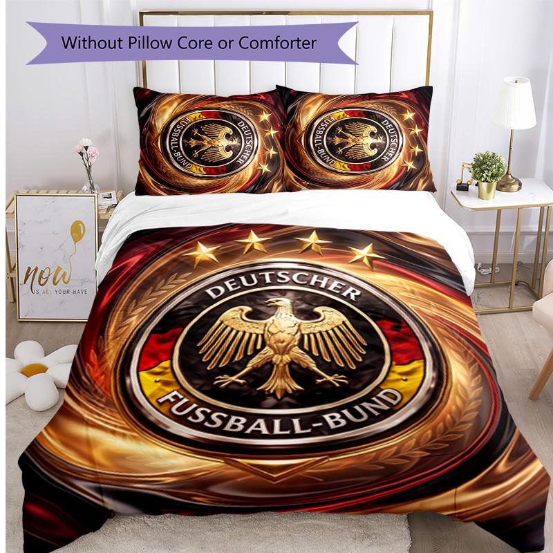 Germany Football Printed Bedding 3 Piece Set Cozy Breathable Bed Cover Set As Housewarming Holiday Gift