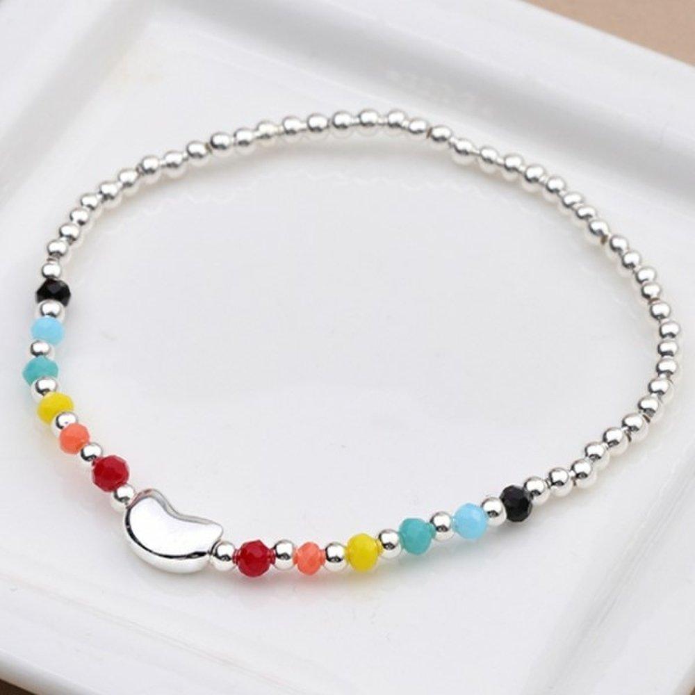 

[As Little] Full Silver 925 Heart Color Bead Ball Chain Bracelet