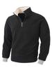 Men's Half Zip Sweatshirt with Contrast Stand Collar