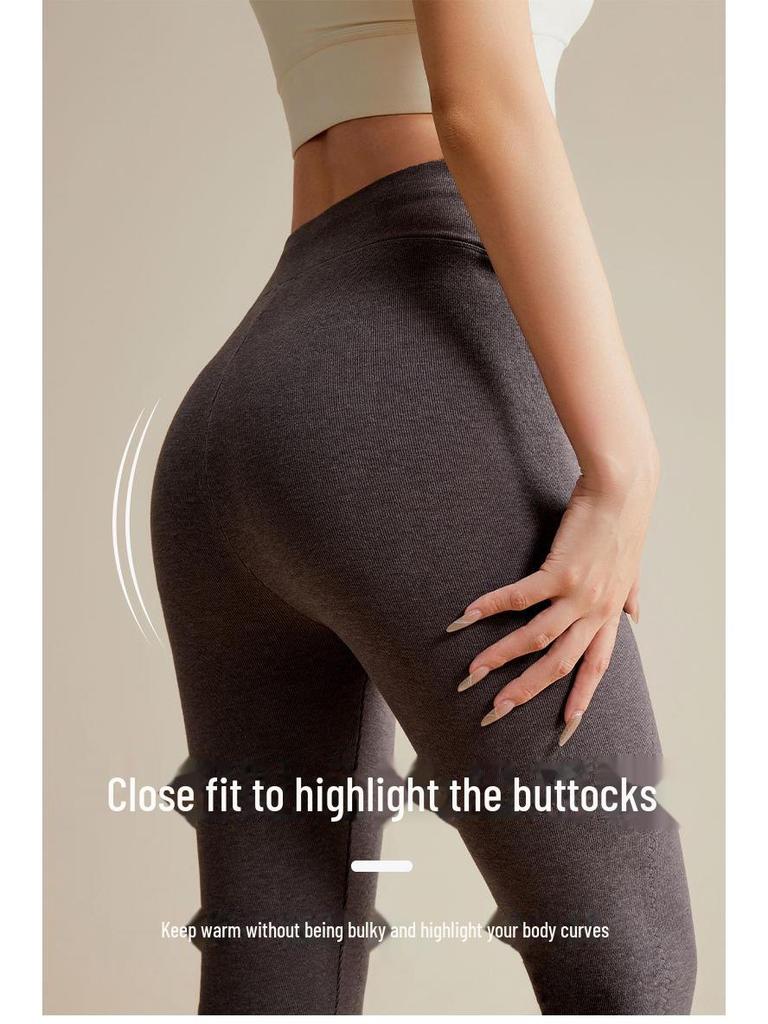 Women's Velvet-Lined High Waist Thermal Leggings - Warm, Thick, Knee Pad Protection for Cold Weather