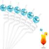 6Pieces Discos Balls Straws 1970s Discos Party Decorations Reusable Plastic Straws Reflective Stirrers Cocktail Decor