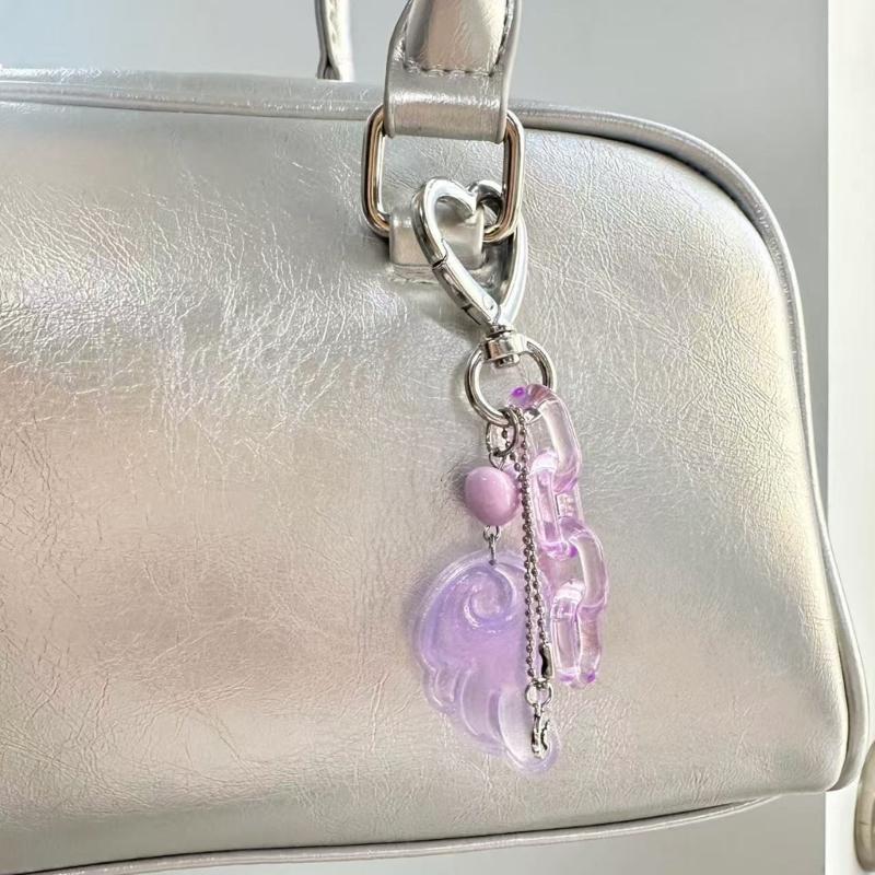 Handmade Beaded Keychain Bag Pendant Decoration With Wing Heart Charm Colorful Gift For Women Men