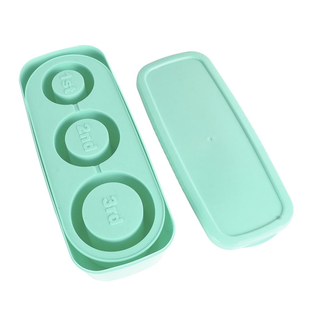 Silicone Ice Cube Tray Easy Release Ice Cubes Maker with Spill Resistant Removable Lid Bin for Cocktail Tea Coffee Cyan