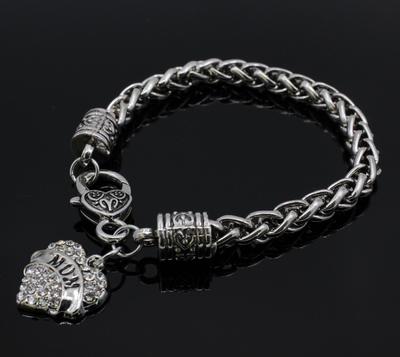 Europäisches & Amerikanisches Mode Retro Strassstein Herz 'Mama' Armband