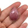 1Pc Faceted Water Drop Natural Stone Connector Pendant 22×38mm Golden Zinc Alloy Bezel Wrapped Double Loops Gemstone Link Charm For DIY Jewelry Making