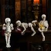 Gothic Skeleton Statue Halloween Resin Figurine, Holding Glass Bottle Desktop Figurine Statue, Decoration for Home Office Bookshelf Scary Ornament