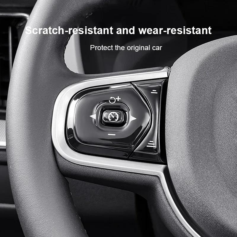 Car Steering Wheel Button Decoration Sticker Epoxy Protection Stickers for Volvo XC60 XC90 S90 V90 S60 V60 Interior Accessories