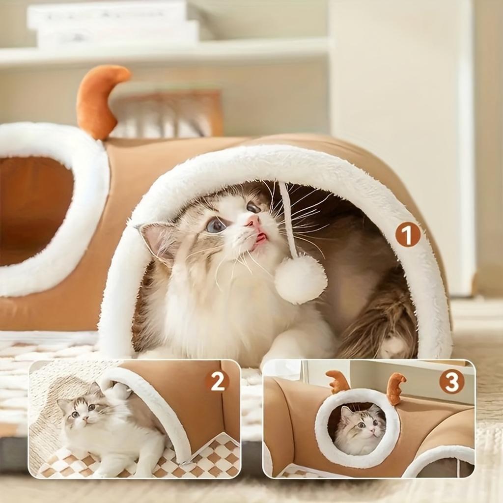 Faltbares Tunnelbett für Alle - Indoor- und Spieltunnel für Katzen