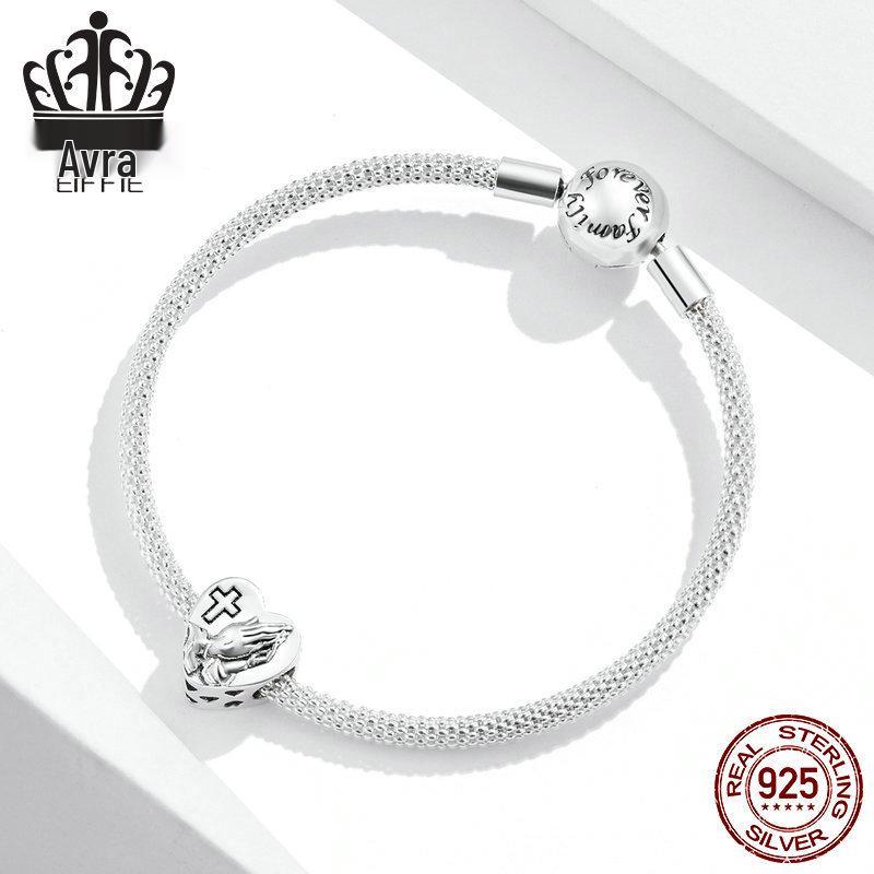 Everle S925 Sterlingsilber Herz Perlenarmband - Schlichter, modischer Liebesschmuck