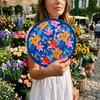 Round Folding Fan Japanese Style Collapsible Fan Hand Fan Portable Fan  Beach Use