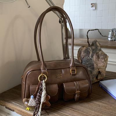 Nuova Borsa Monospalla Retro Coreana, Borsa Boston Casual alla Moda e di Tendenza, Elegante Borsa Bowling