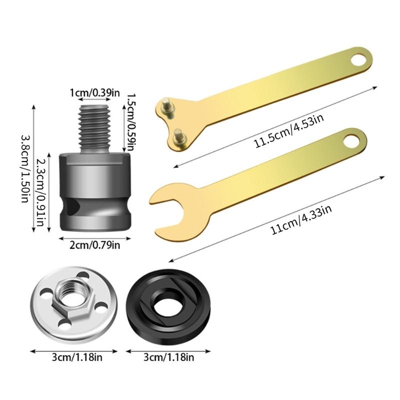 1/2" Drive Electric Drill To Grinder Conversion Set Heavy Duty Steel Construction Quick Install For Various Accessories