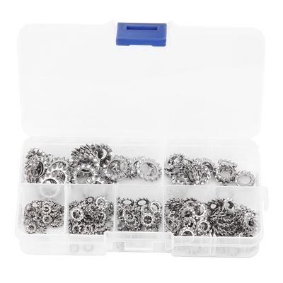 300pcs External Tooth Lock Star Washer Stainless Steel Anti‑Loose Gasket M2.5 M3 M4 M5 M6 M8