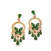 French Emerald Butterfly Heavy Industry Full Of Zircon Gorgeous Dinner, Niche Light Luxury Temperament Silver Needle Earrings