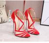 Dual Ankle Buckles Summer Women Sexy 16cm Extremely High Heel Sandals Ladies Chic Stiletto Pumps Club Party Shoes 35-46