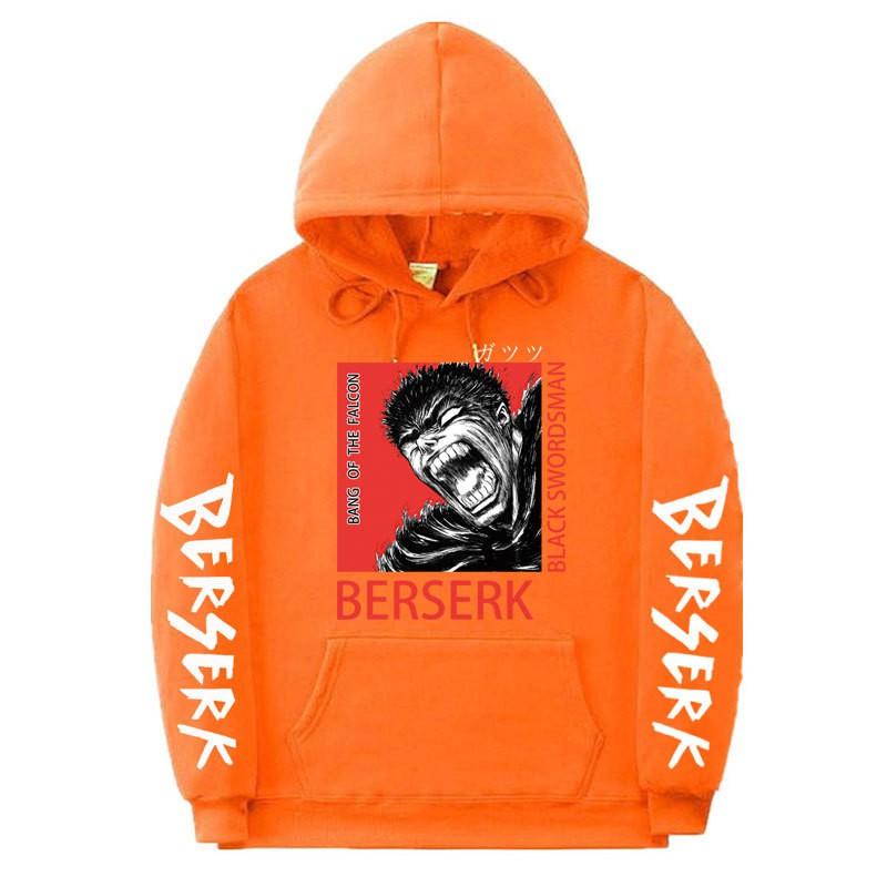 Berserk Anime Hooded Fleece Sweatshirt Men Women Loose Fit Streetwear Pullover Casual Sportswear