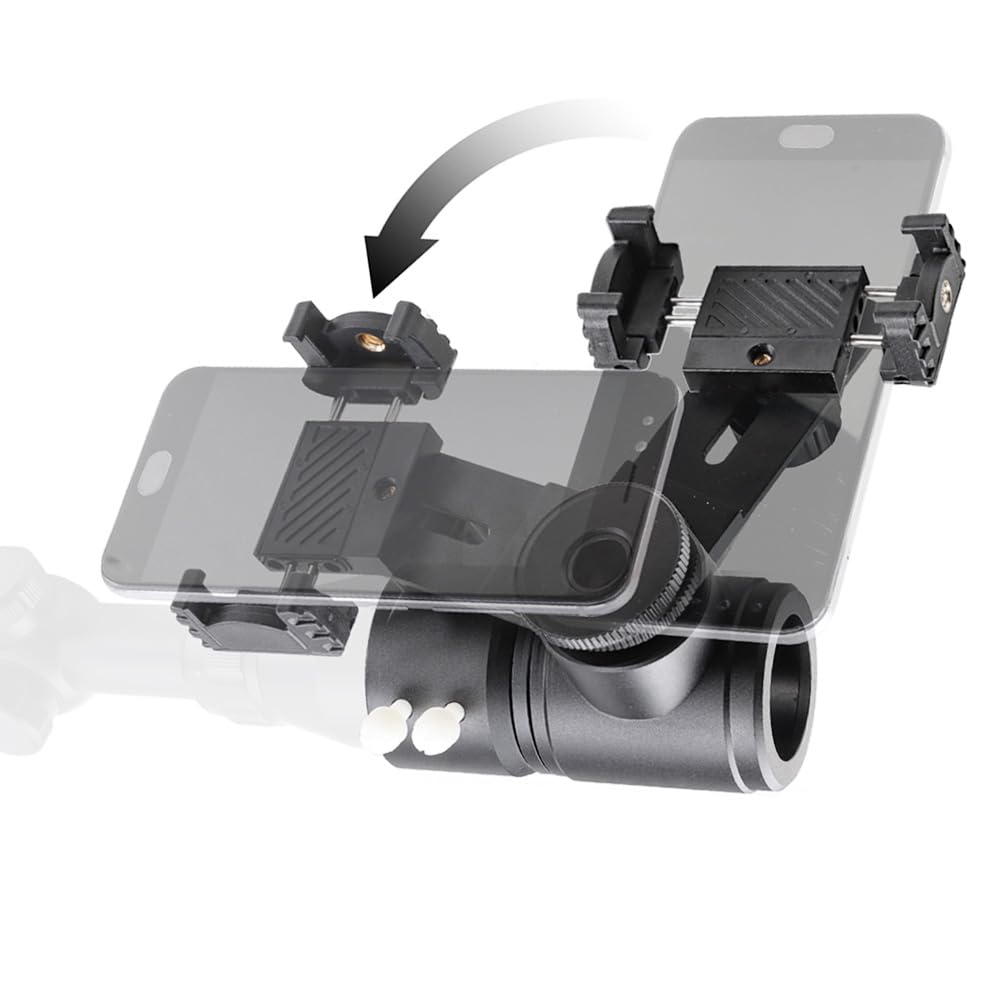 ANQILAFU Riflescope Mount Camera Adapter - Aluminum Frame for Enhanced Hunting & Birdwatching Experience - Dual Angle for Accurate Aiming -