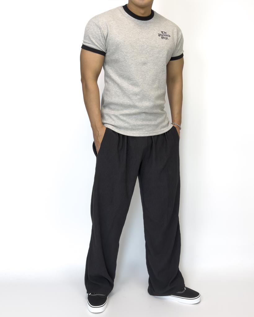 Pasiensia Classic Ringer Muscle Fit Short Sleeve Melange Grey
