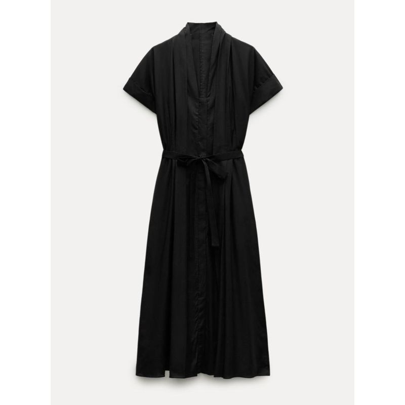 Za2024 Summer New Product Women's Clothes Fashion Style Belt Short Sleeve Shirt Style Dress 2183246 800