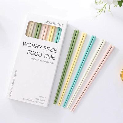 Cream-Style Ceramic Chopsticks Set