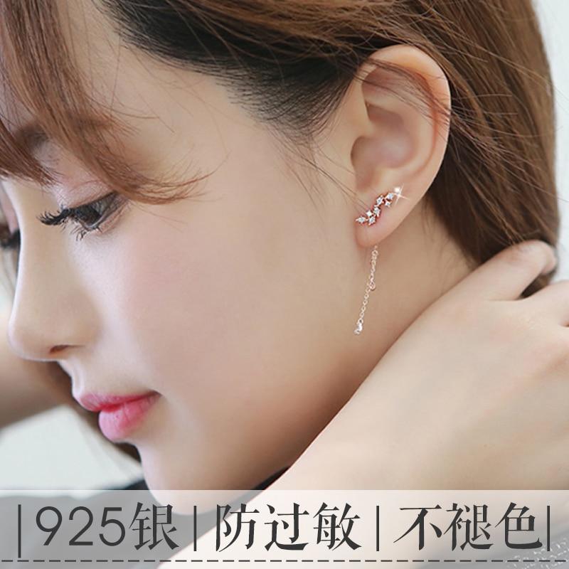 New Fashion 925 Sterling Silver Leaves Earrings For Women Girls Gift Fashion Statement Jewelry Korean Earrings