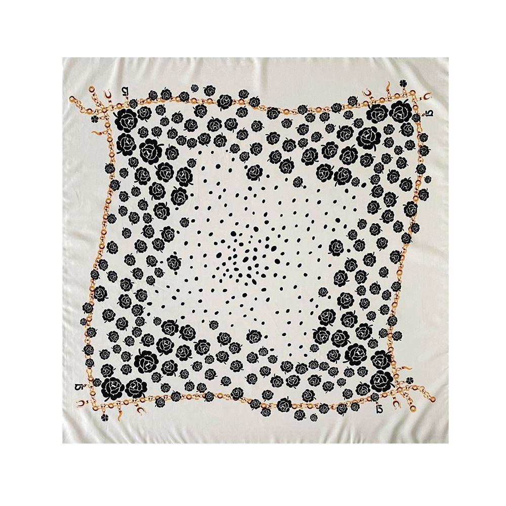 Écharpe Camélia Style Européen et Américain Écharpe Twill À la Mode Légère et Luxueuse Polyvalente, Grande Écharpe Carrée Châle Pare-soleil Foulard