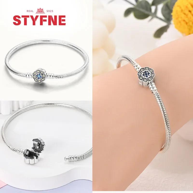 Sliver Bracelets Heart Lucky Eyes Bracelets Female Anniversary Party Fine Bracelets Bangles Jewellery Gifts for Women