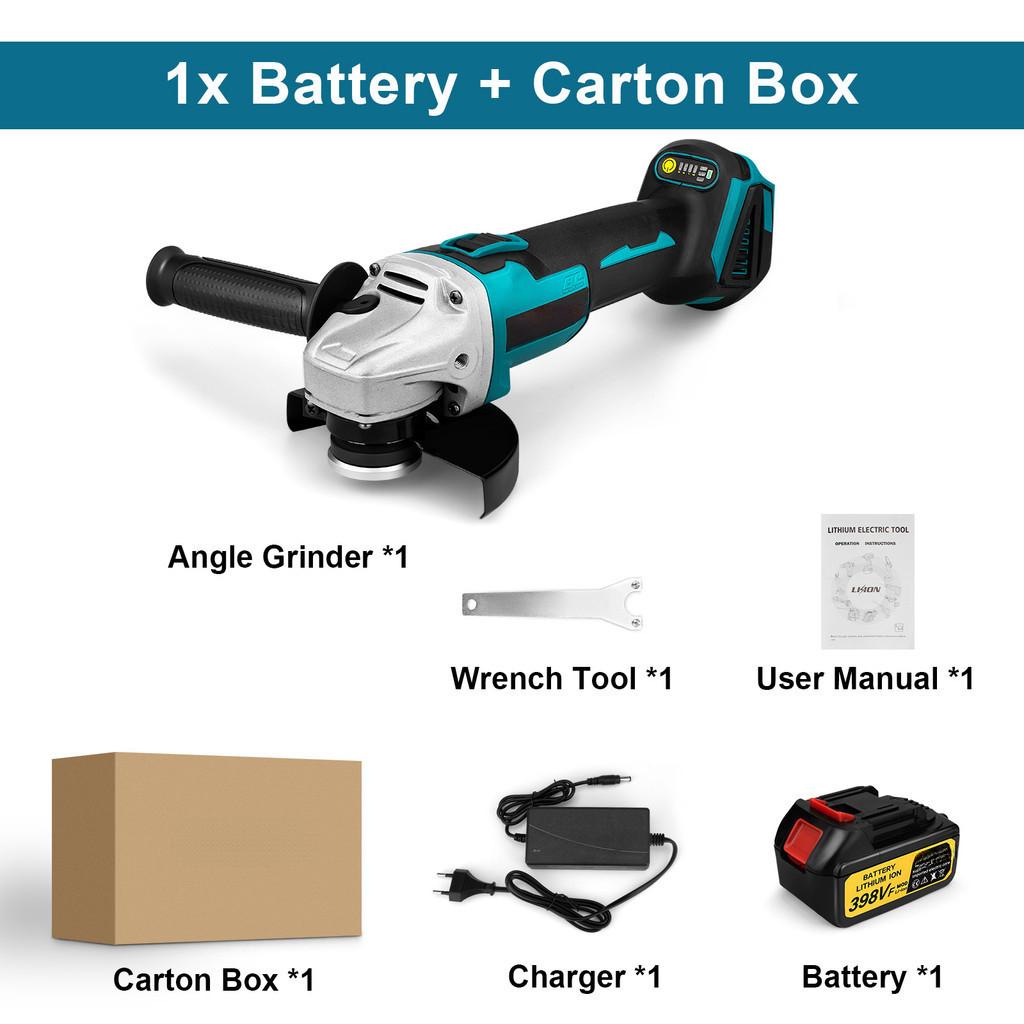10000 Rpm Household Cordless Portable Power Tool Brushless Electric Angle Grinder Rechargeable Polishing Cutting Machine