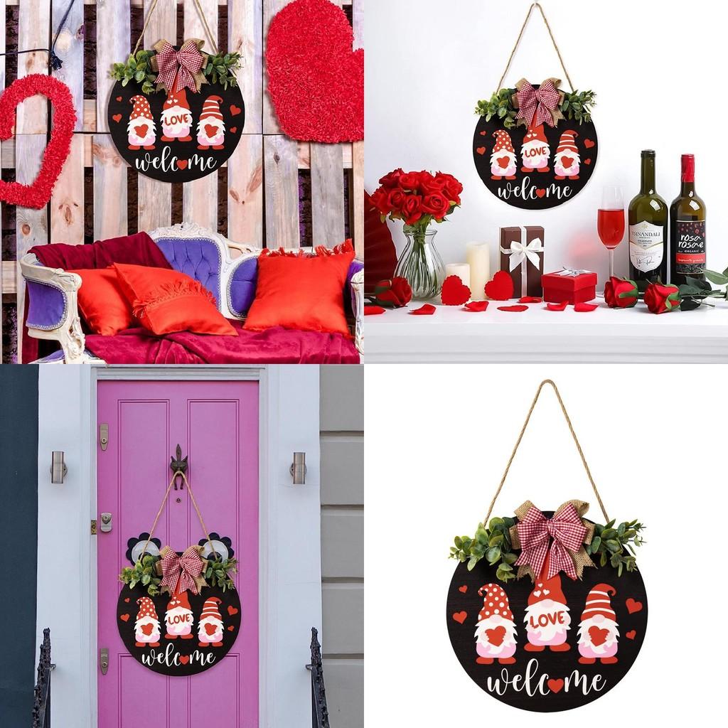 Charming Mothers Day Love Gnome Welcome Plaque Featuring Red Bow And Heart Motif