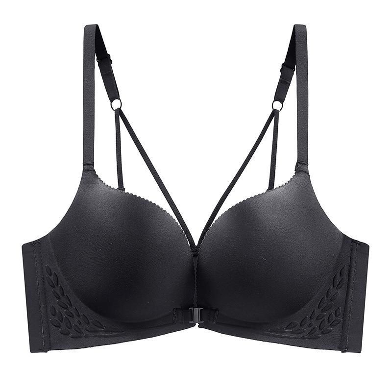 Womens Front Closure Push Up Bra Seamless Thin Cup Comfort Bralette For Small Chest