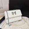Rhombus Chain Bag Women'S Autumn High-Value Fashion Bow Versatile Shoulder Messenger Bag Small Square Bag