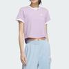 Adidas T Shirts Women's Powder Plum Purple Crew Neck Moderate Straight Fit KC5436
