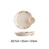 Creative Ceramic Plate Cute Floral Shape Double-Grid Food Container Sauce Condiment Dumpling Breakfast Snacks Plates