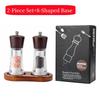 Transparent Acrylic Pepper Grinder Set With Base,Manual Solid Wood Head Rose Sea Salt Pepper Mills Western Seasoning Grinding