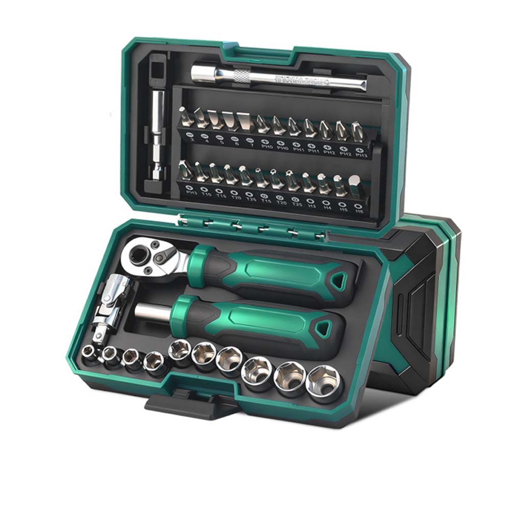 40Pcs/set Ratchet Wrench Screwdriver Household Repair Tool Screw Driver Bit Magnetic 150x95x45mm Hand Power Tool Accessories