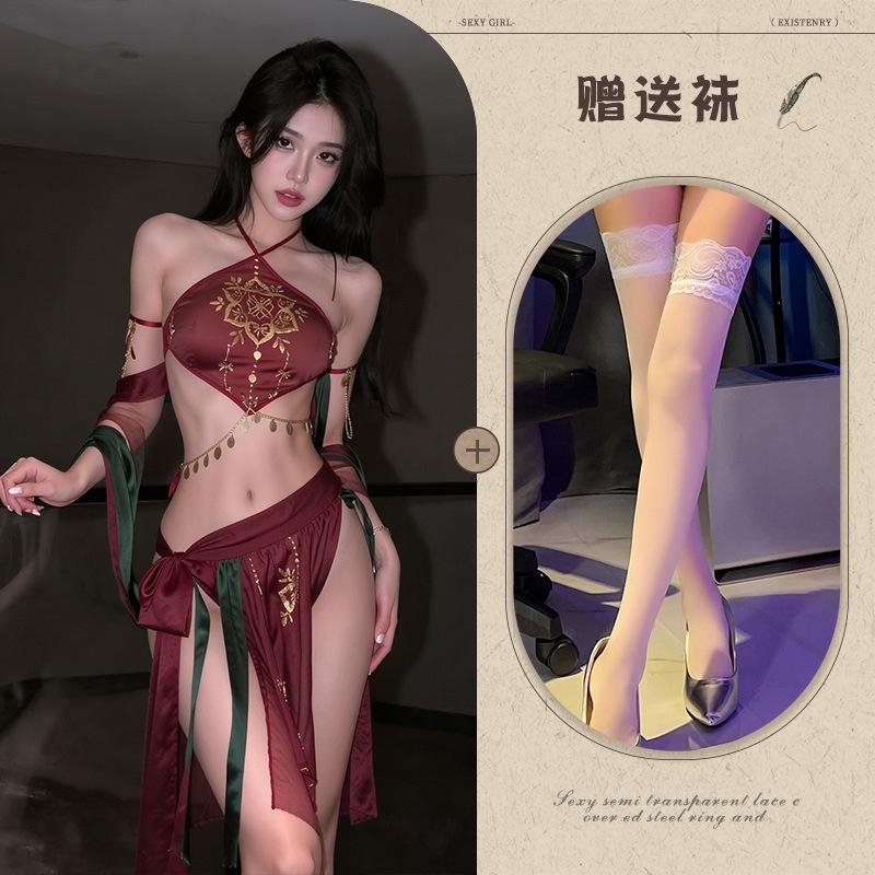 Sex underwear sexy Dunhuang flying dance girl exotic suit neck belly pocket classical suit