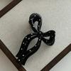 1/2pcs/Set Women's Elegant Sweet Bow Polka Dot Large Hair Claw Clips,For Women's Daily Use,Valentine's Day