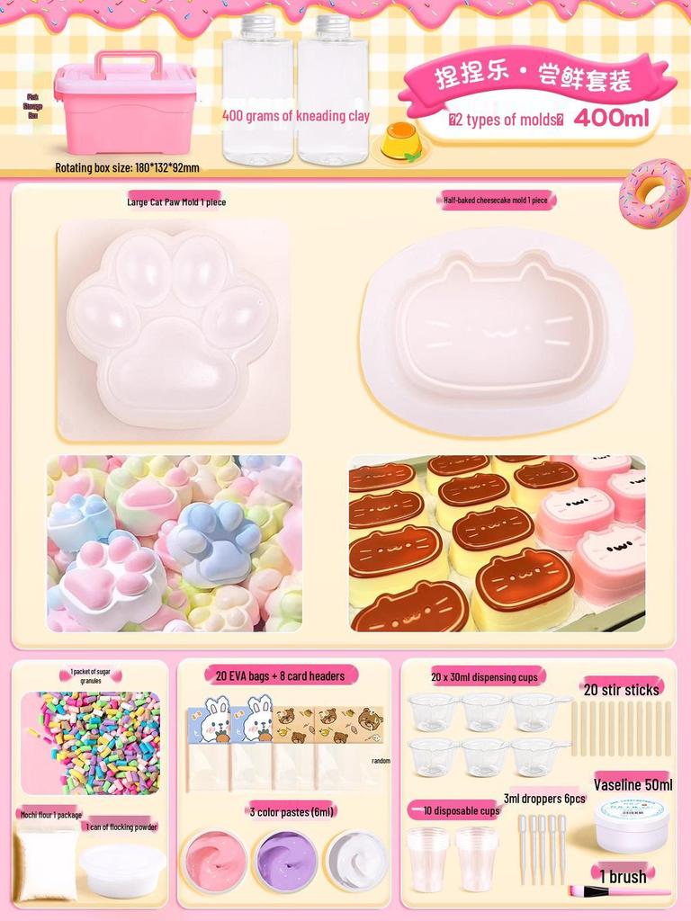 DIY Cat Paw Stress-Relief Silicone Craft Kit for Kids